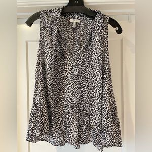 NWOT Joie XS silk leopard sleeveless top